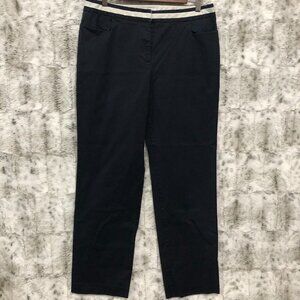 - Talbots Womens Casual Pants Size 12 Blue Cotton Stretch  White stripe on…waist